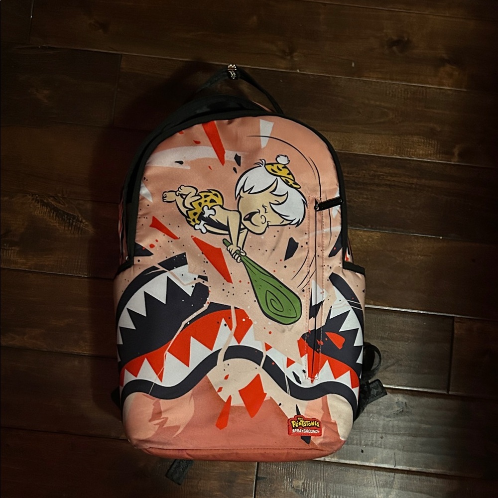 Sprayground Cartoon Character Backpack with Orange and Black